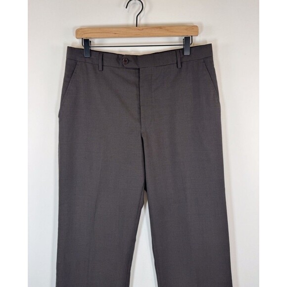 Paul Smith Mens Dress Pants Black Pinstriped Wool Straight Italian Trouser 40x31 - Picture 6 of 10